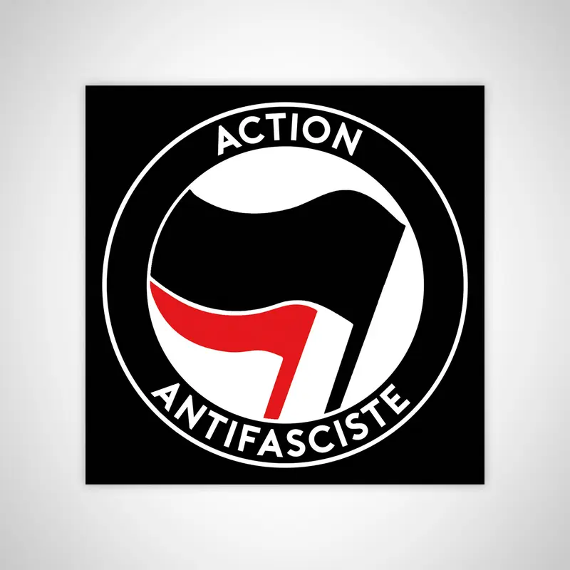 100 stickers « Action Antifasciste » — Drapeau noir