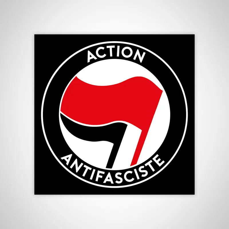 100 stickers « Action Antifasciste » — Drapeau rouge