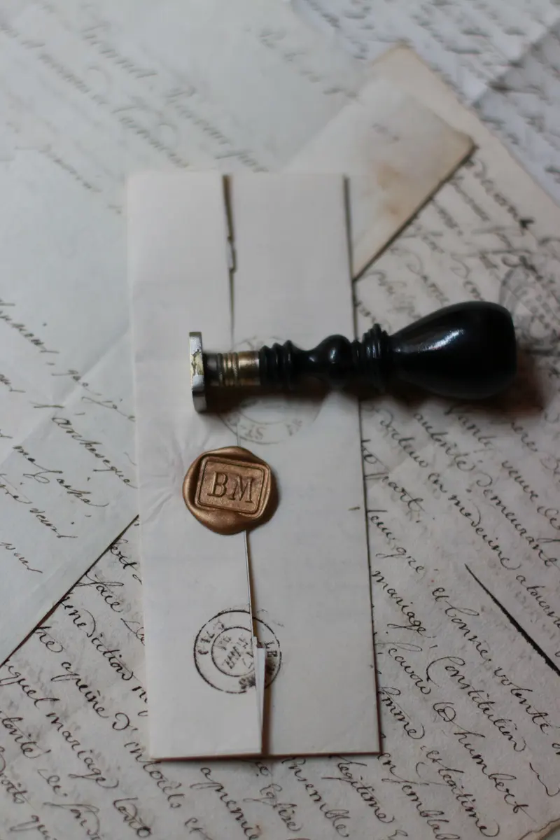 19th Century Wax Seal Monogram BM