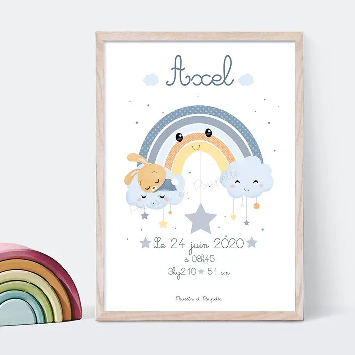AFFICHE - ARC EN CIEL BLEU
