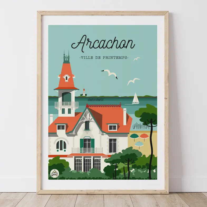Affiche ARCACHON - Ville de Printemps