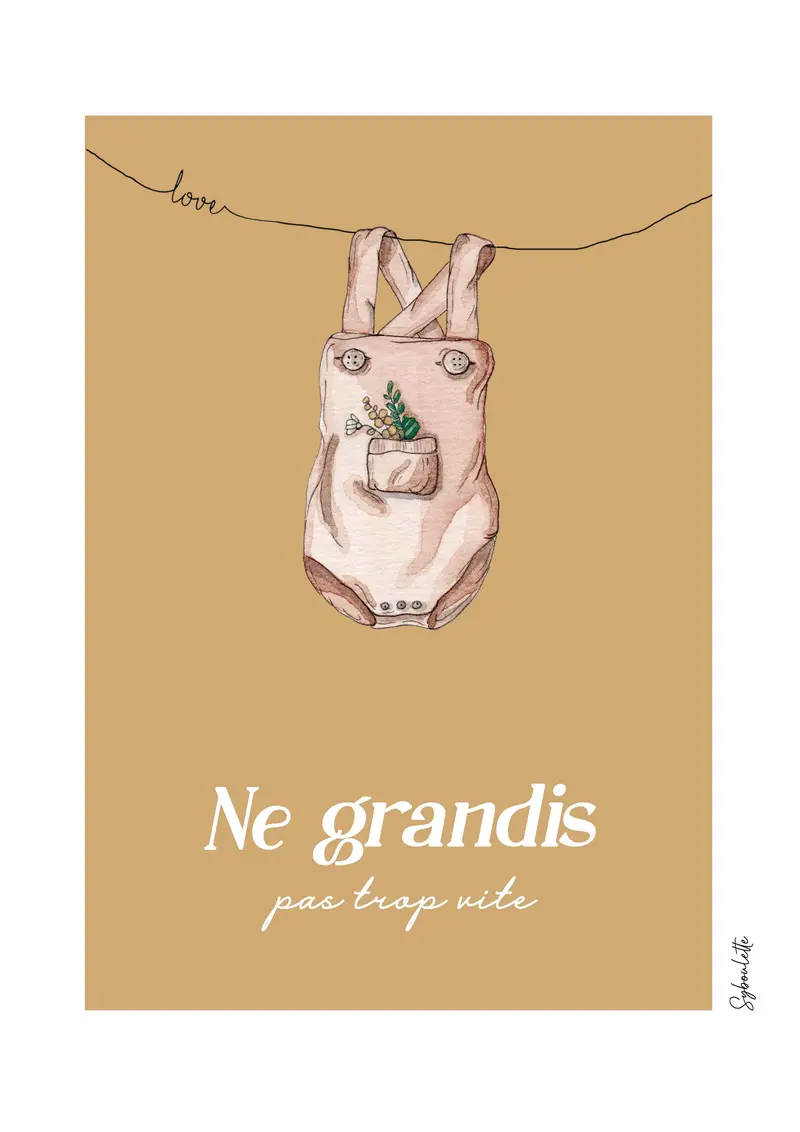Affiche Bébé BODY Caramel - Ne grandis pas trop vite