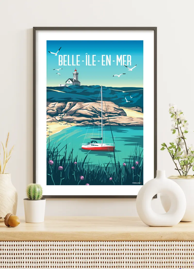 Affiche - Belle-Île-en-Mer (Phare des Poulains)