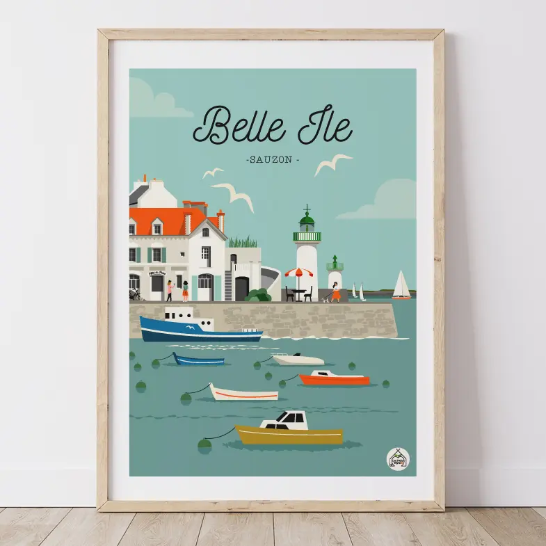 Affiche BELLE ILE EN MER - Sauzon