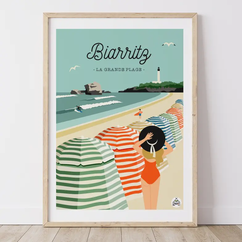 Affiche BIARRITZ - La Grande Plage