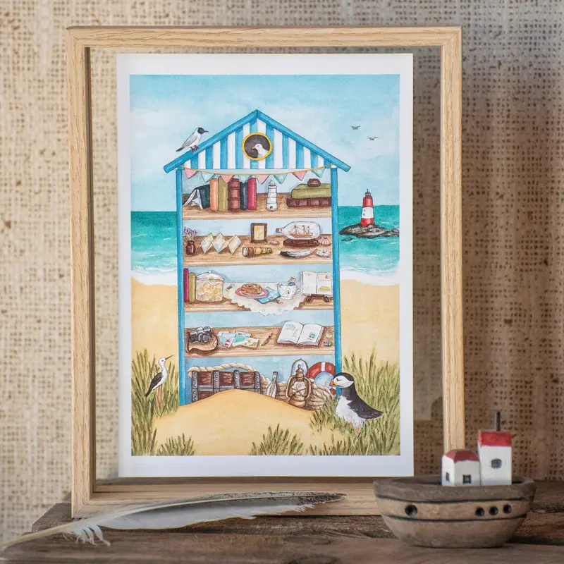 AFFICHE Cabine de plage - décoration, impressions d’art