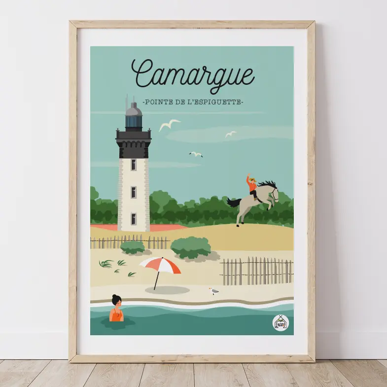 Affiche CAMARGUE - Pointe de l'Espiguette