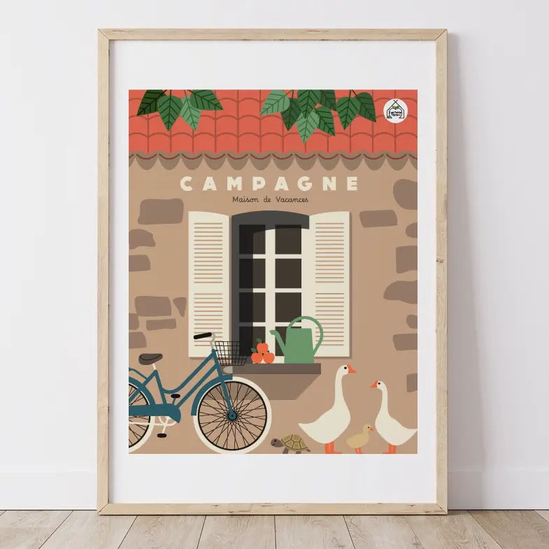 Affiche Campagne - maison de Vacances