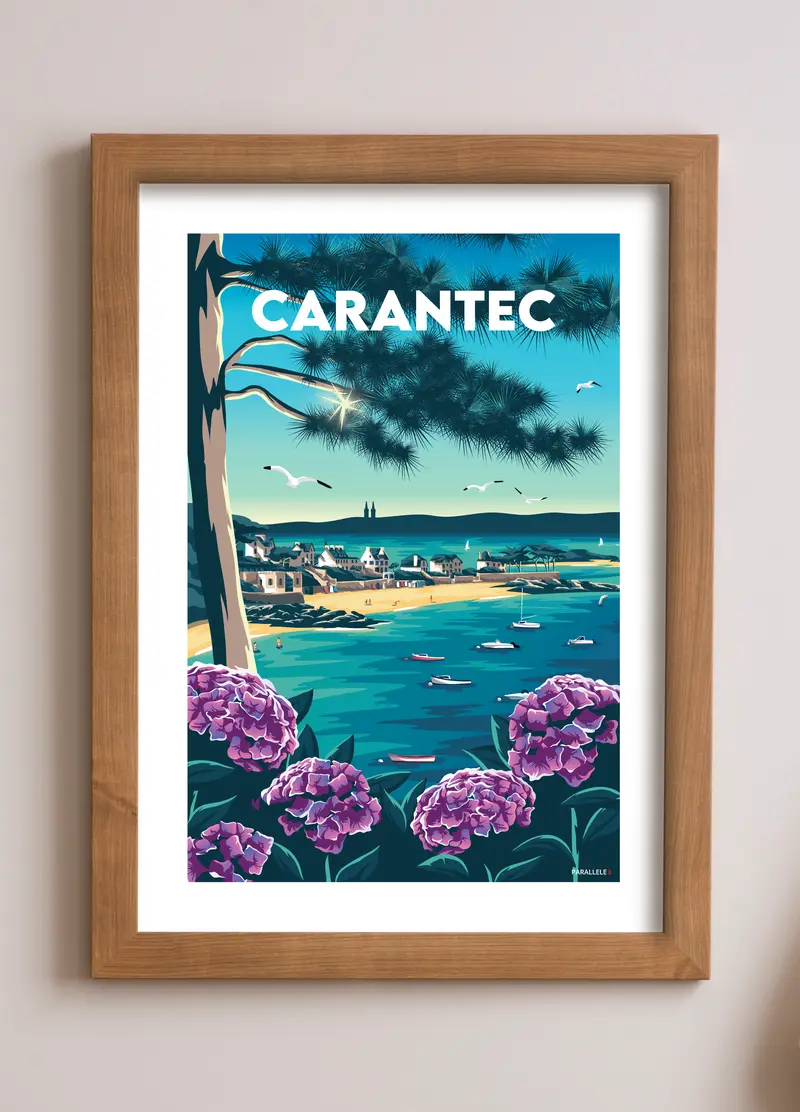 Affiche - Carantec (Plage de la Grève Blanche)