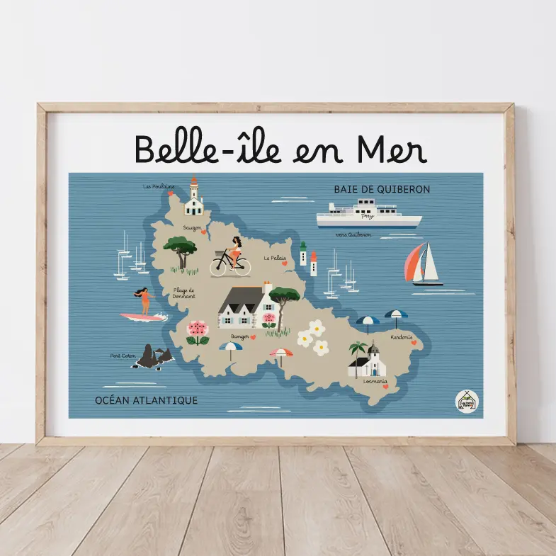 Affiche Carte Côtière BELLE-ÎLE-EN-MER