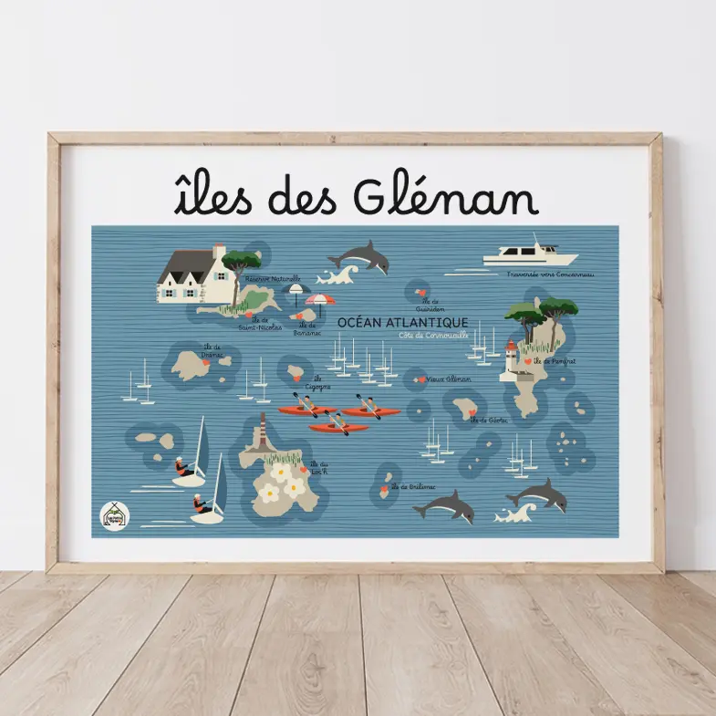 Affiche Carte Côtière ILES DES GLENAN