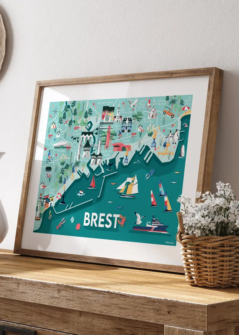 Affiche - Carte illustrée de Brest