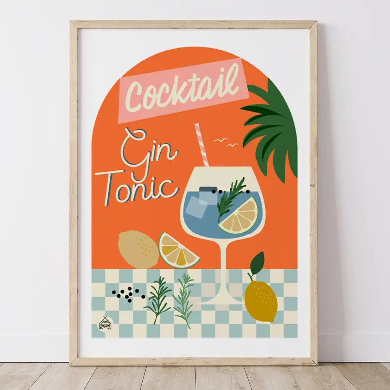 Affiche Cocktail - Gin Tonic