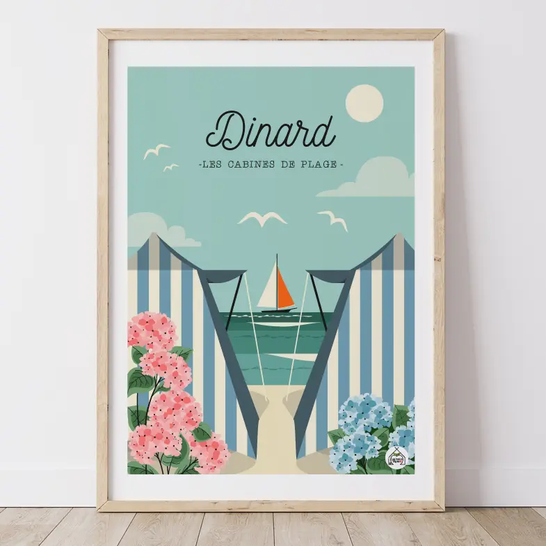 Affiche DINARD - Les Cabines de Plage
