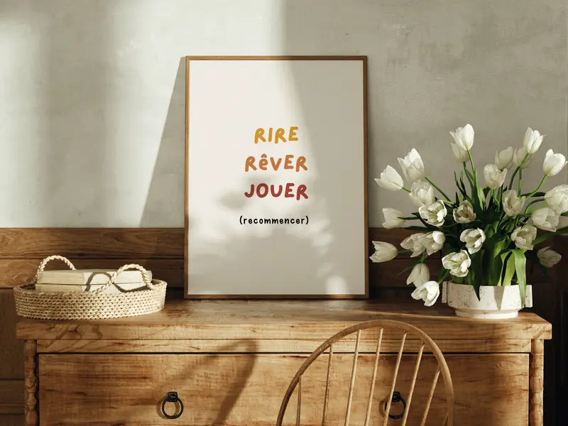 Affiche Educative — Rire, rêver, jouer (recommencer)