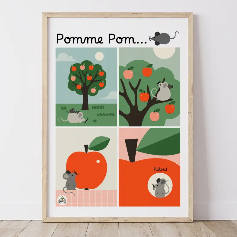 Affiche ENFANT POMME POM - Pidou !