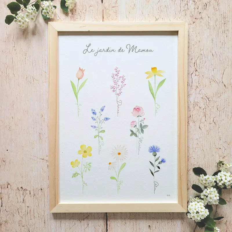 Affiche famille personnalisable · "Dans mon jardin"