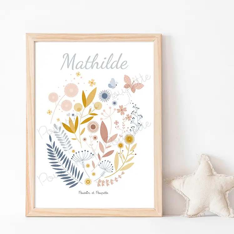 AFFICHE - FLEURS ET PAPILLONS