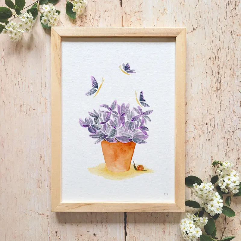 Affiche florale aquarelle · "Belle misère"