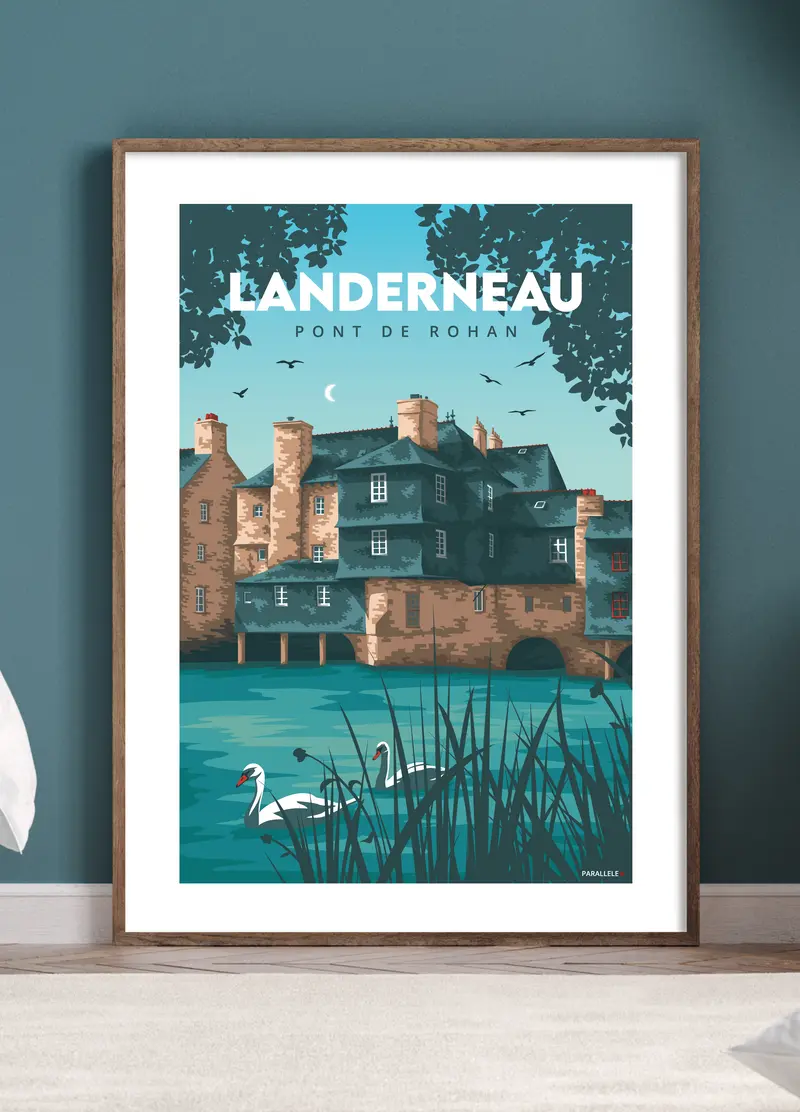 Affiche - Landerneau (Pont de Rohan)