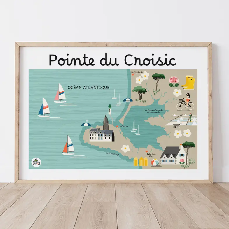 Affiche LE CROISIC - Carte Côtière