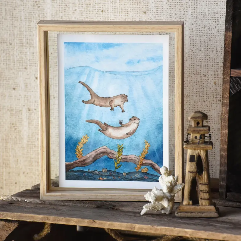 AFFICHE Les loutres - décoration, impressions d’art