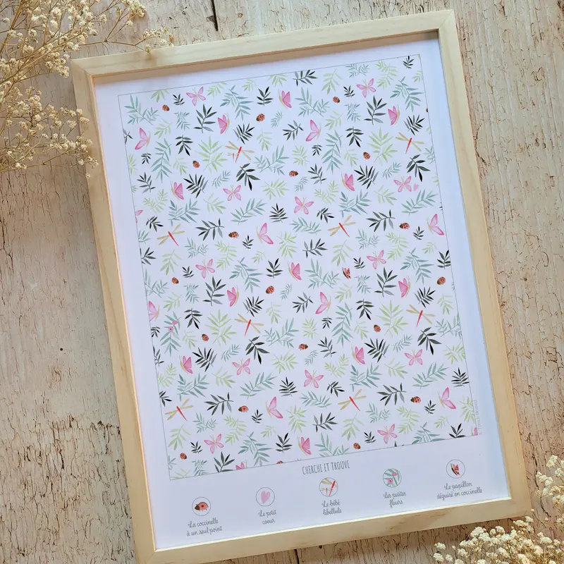 Affiche ludique enfant · Cherche et Trouve "Parmi les papillons"