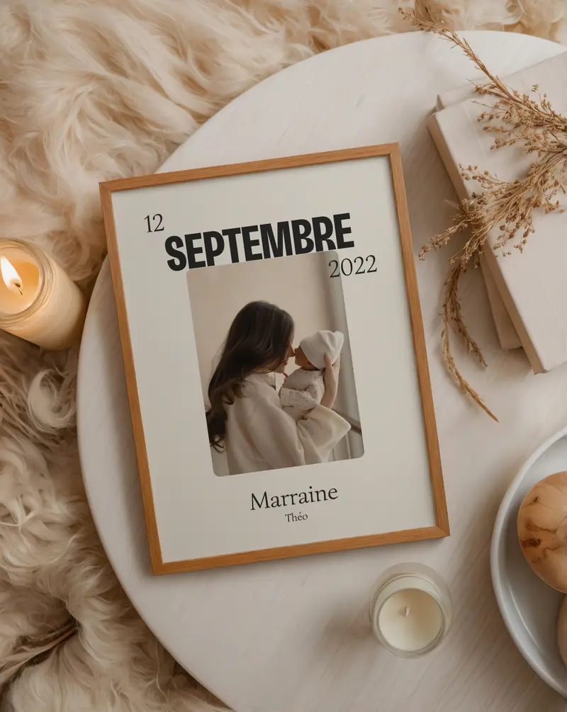 Affiche Marraine — Thème Bold