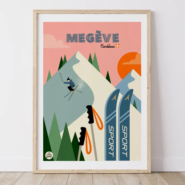 AFFICHE MEGEVE - Haute Savoie