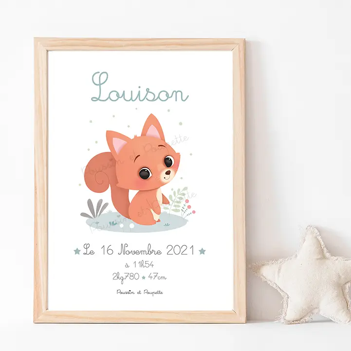AFFICHE - NAISSANCE ECUREUIL