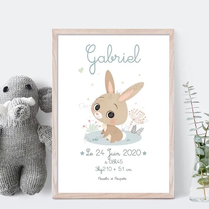 AFFICHE - NAISSANCE LAPIN