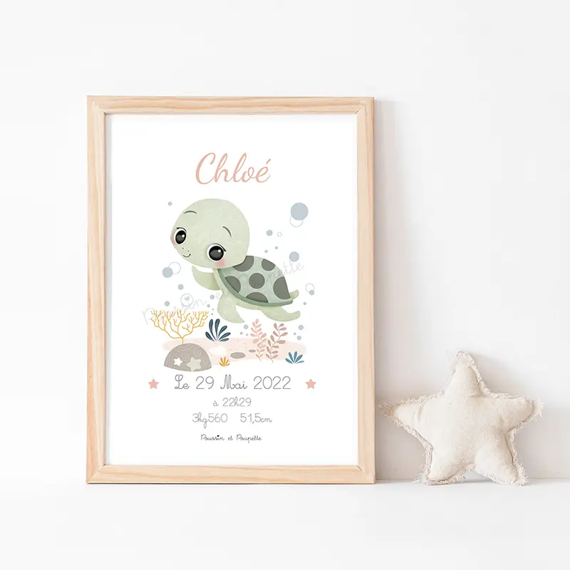 AFFICHE - NAISSANCE TORTUE