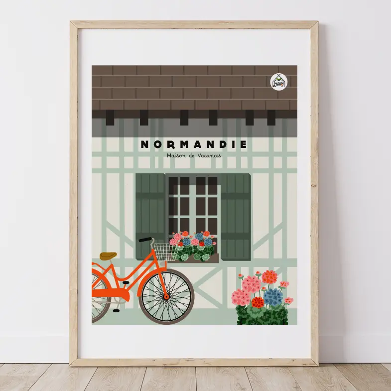 Affiche Normandie - maison de vacances