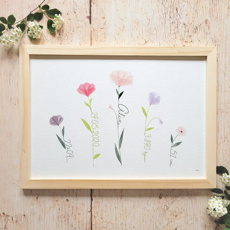 Affiche personnalisable enfant · Aquarelle "En transparence"