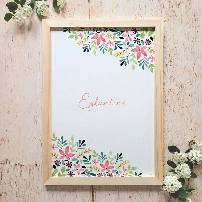Affiche personnalisable enfant · Aquarelle "Pétillante"