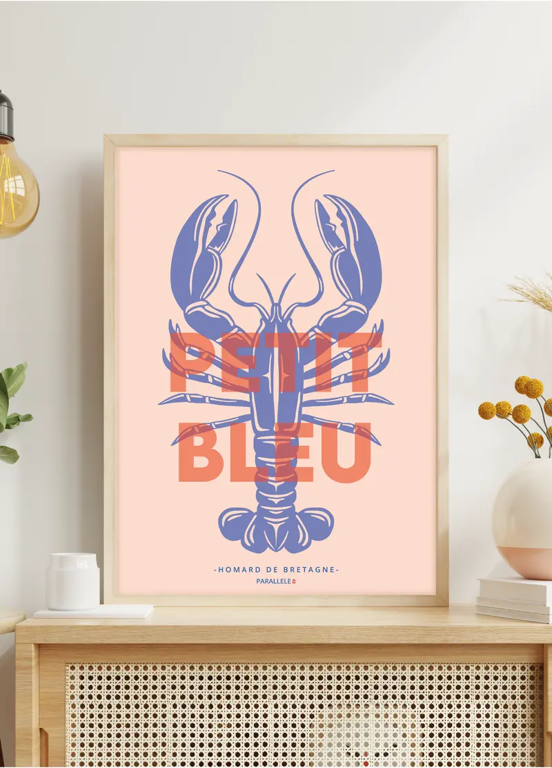 Affiche - Petit Bleu (Homard de Bretagne)