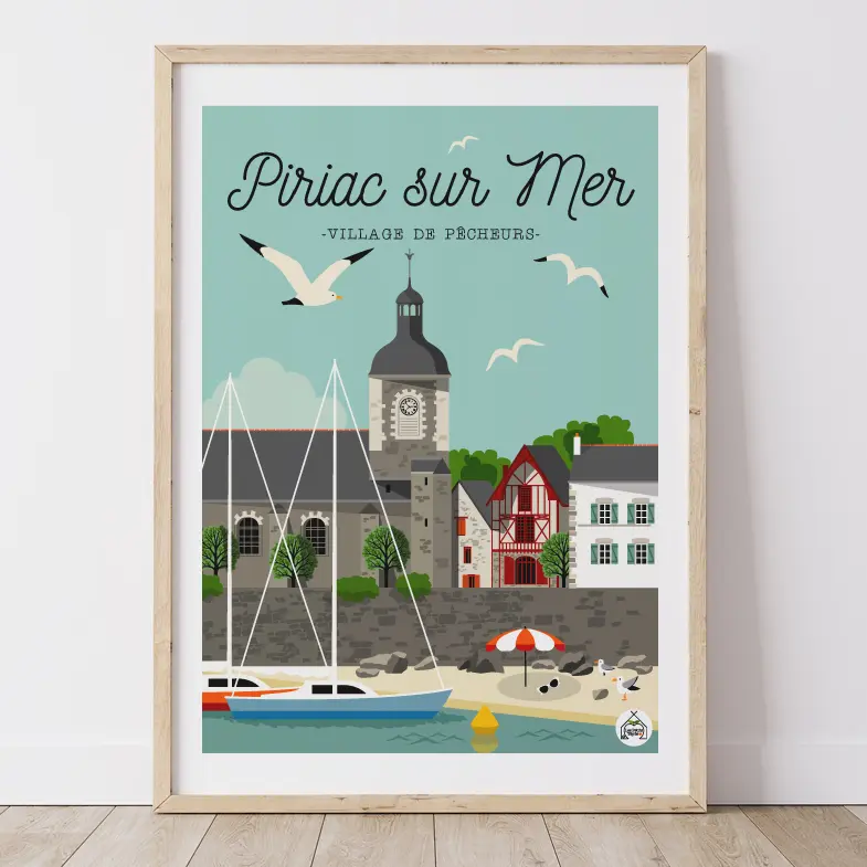 Affiche PIRIAC SUR MER - Village de Pêcheurs