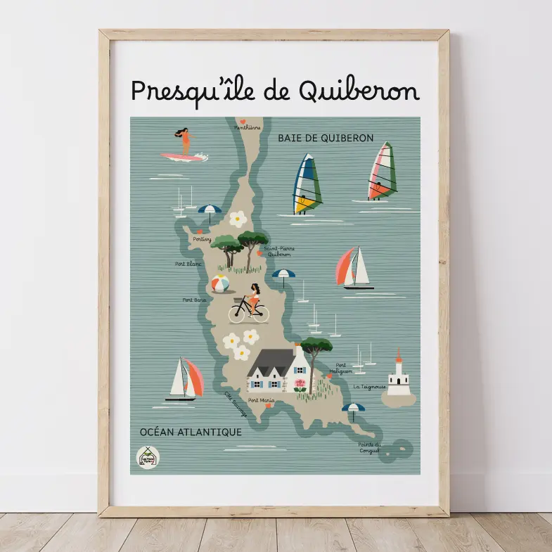 Affiche QUIBERON - Carte Côtière