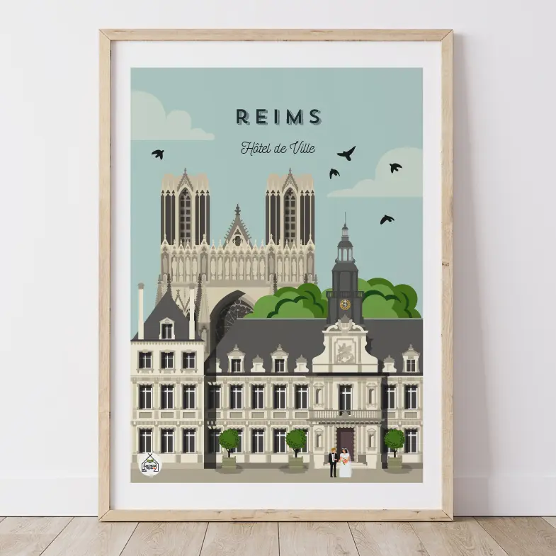Affiche REIMS - Hôtel de Ville
