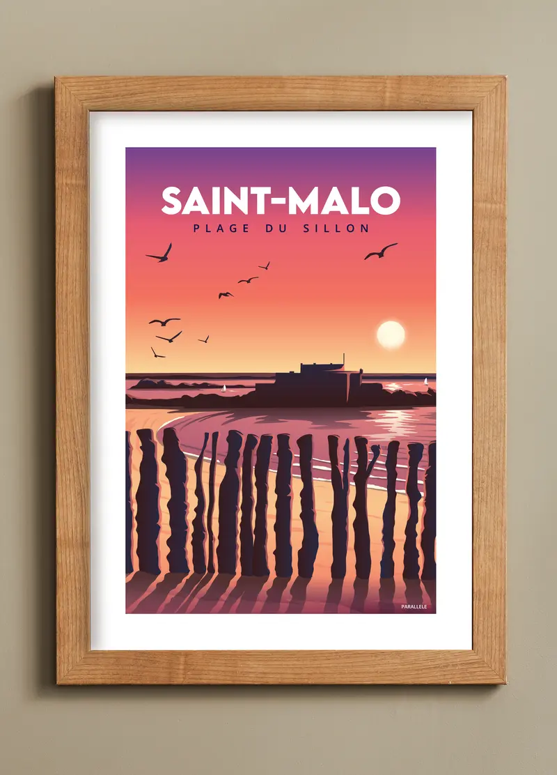 Affiche - Saint-Malo (Plage du Sillon)