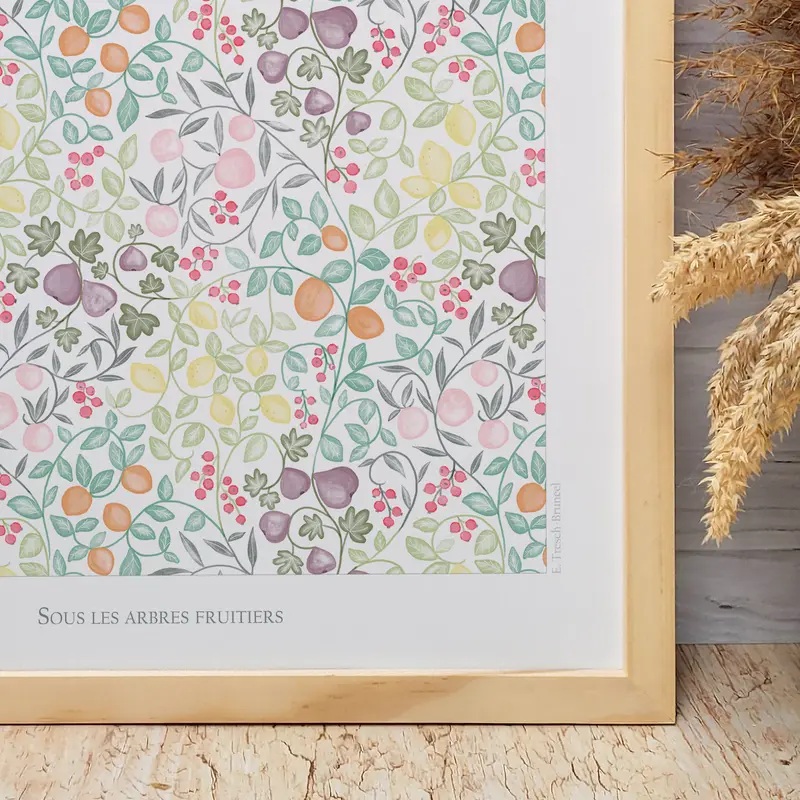 Affiche "Sous les arbres fruitiers"