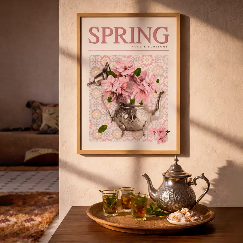 Affiche Théière Marocaine Printemps