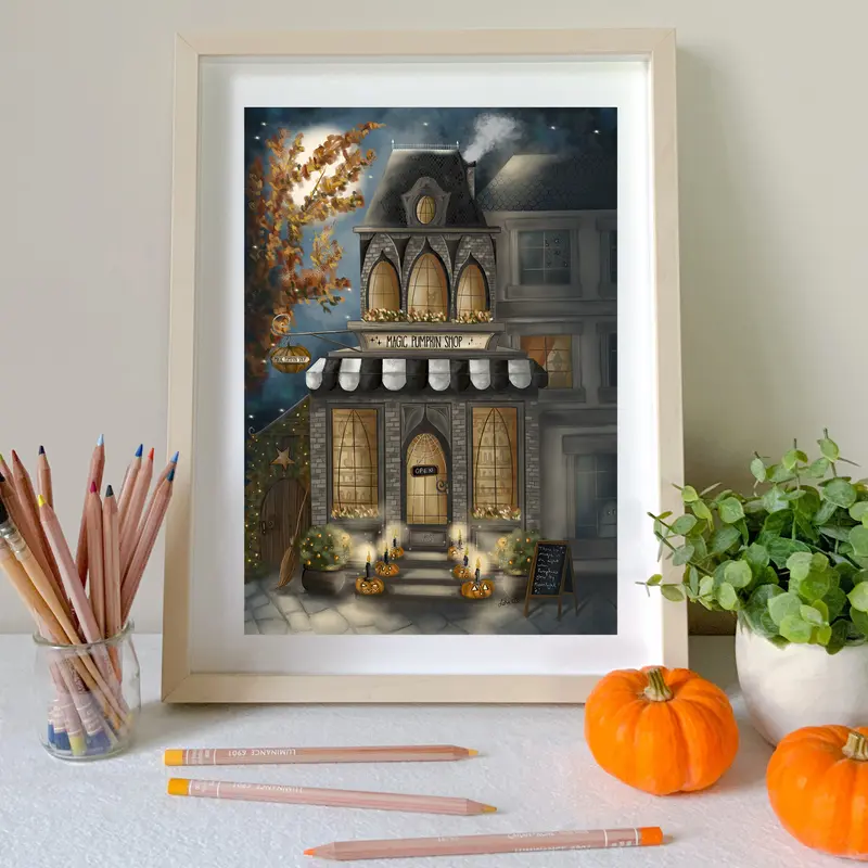 Affiche tirage d'art - Petite boutique d'Halloween