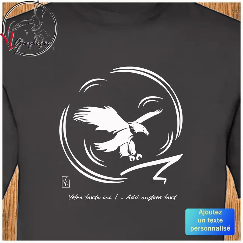 Aigle en envol graphisme sur T-shirt