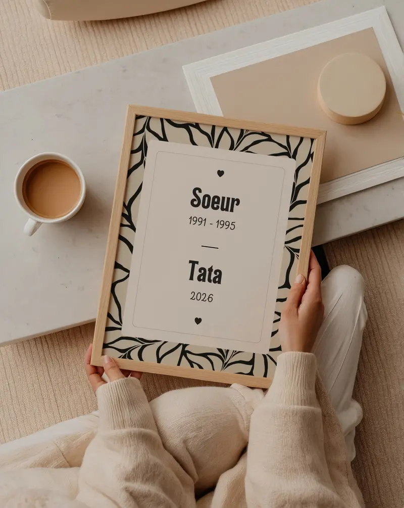 Annonce de grossesse Tata — Thème Abstract Noir