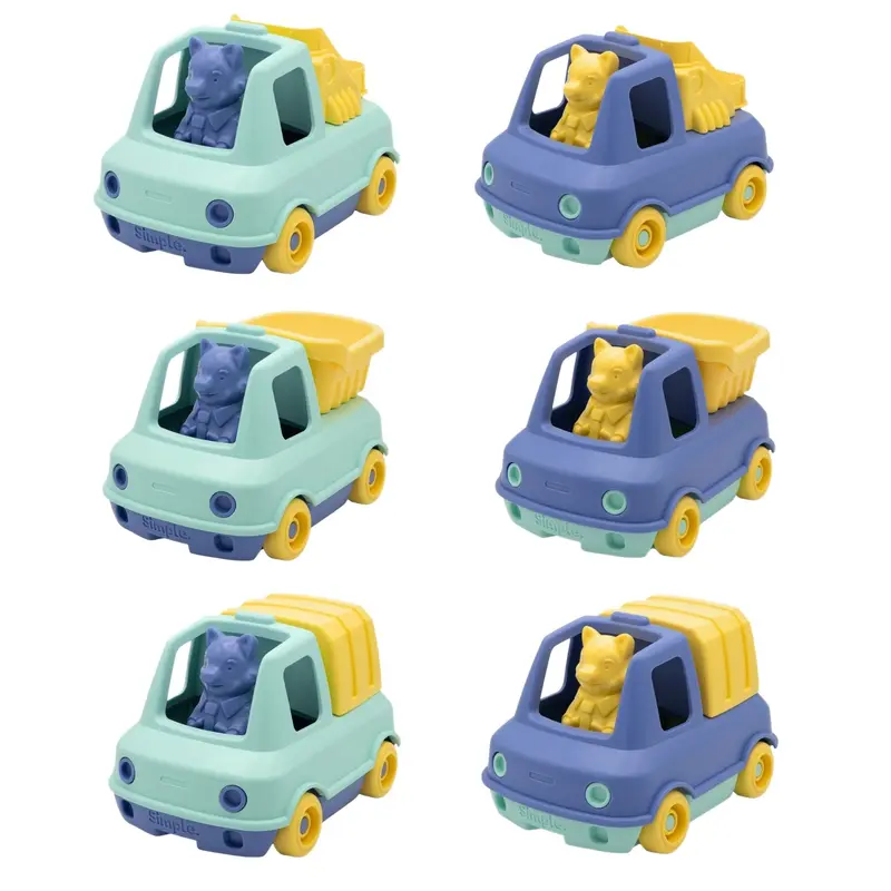 Assortiment - 6 Camions Pastel - P141