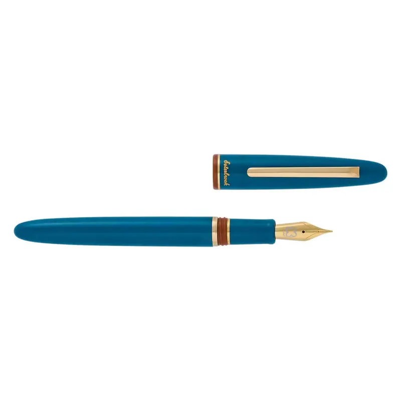 Back to the Lands Estie Fountain Pen / Funky Lake / Gold Trim -  EF