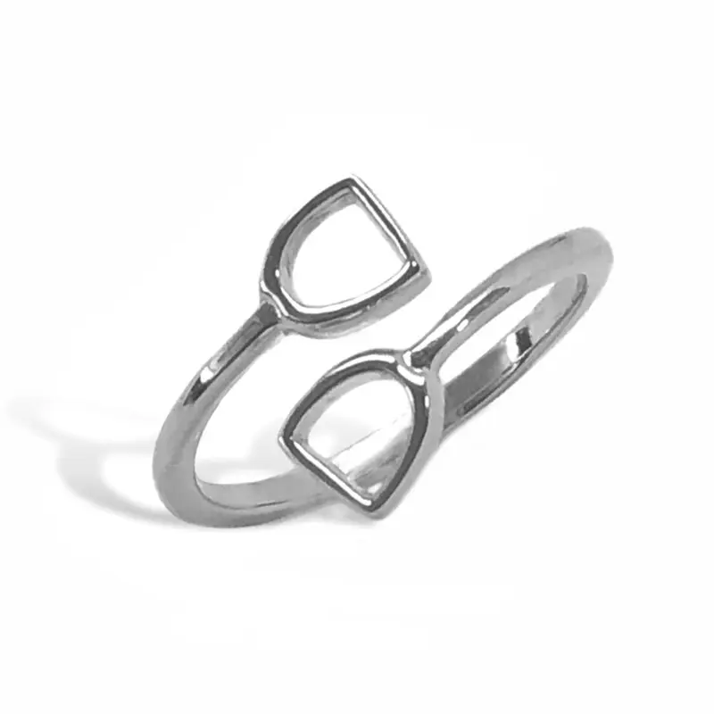 Bague Etriers d'équitation argent massif