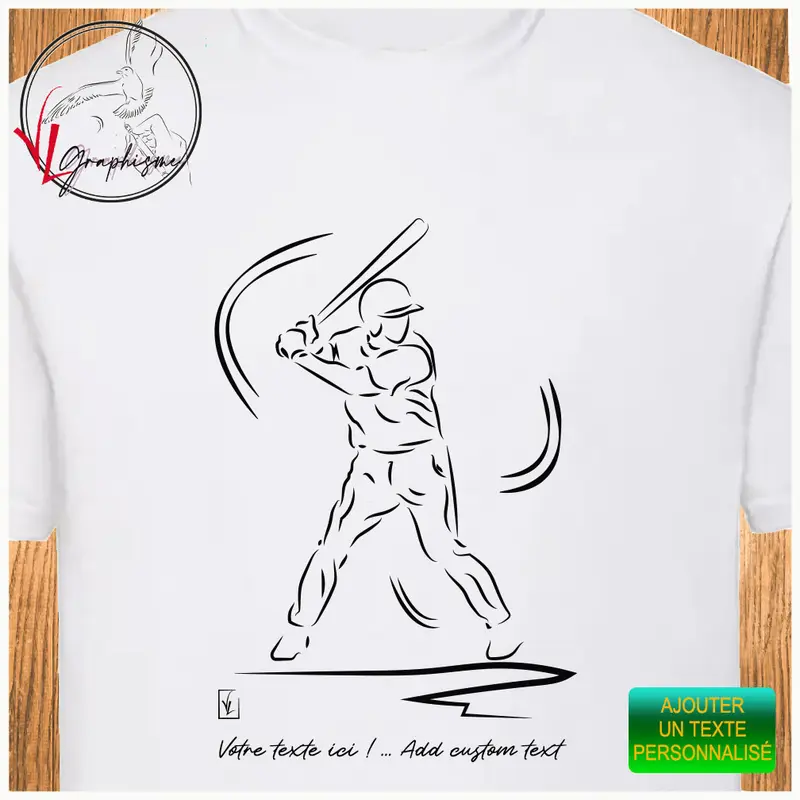 Baseball Sport T-shirt - Personnalisable