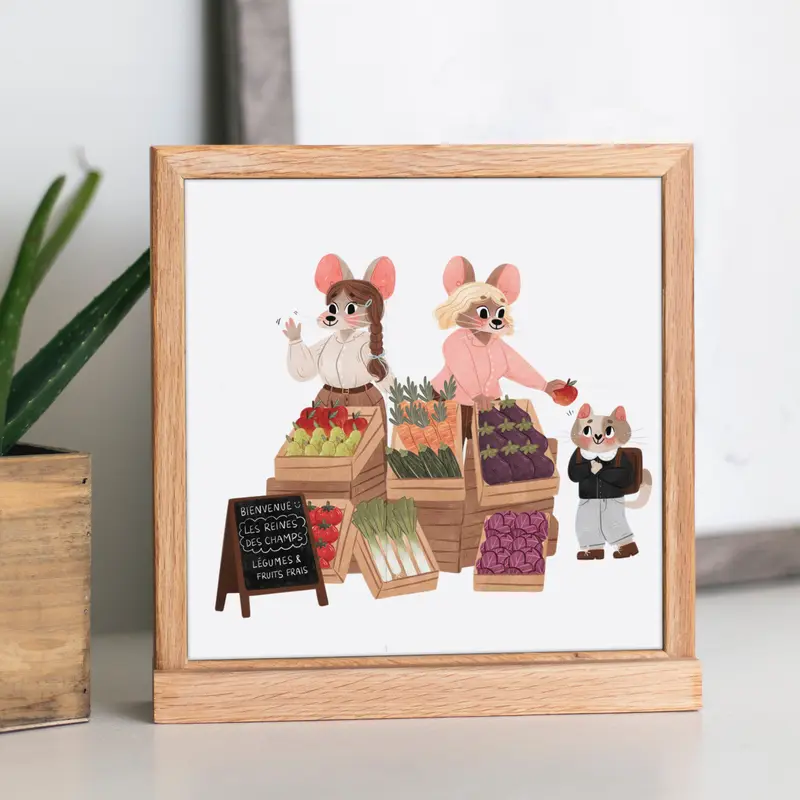 Bienvenue au Marché - Square Art Print